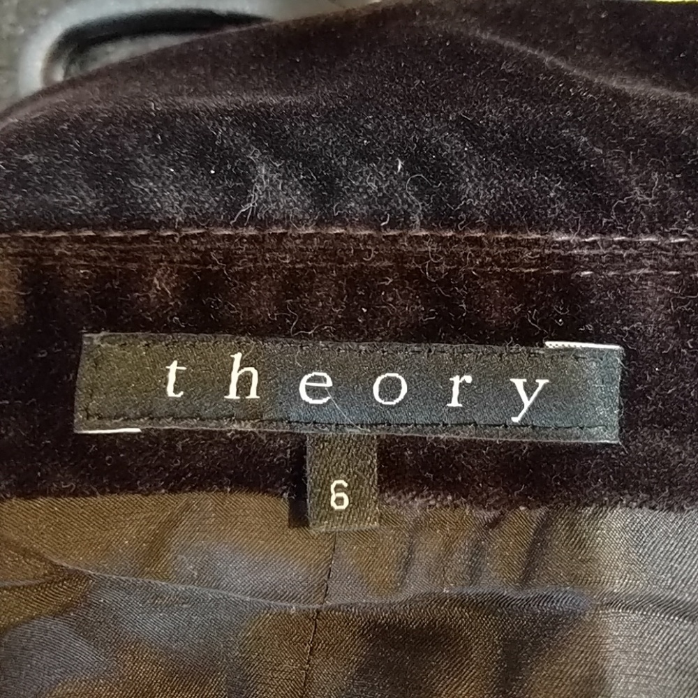 RARE color: Theory Velvet Dark Chocolate 'Off Black' Blazer - Picture 6 of 7